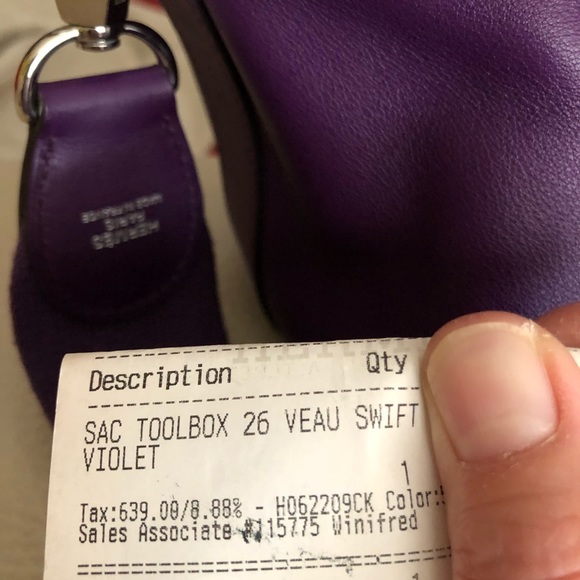 Hermès Toolbox 26 in Ultra Violet - Picture 8 of 8